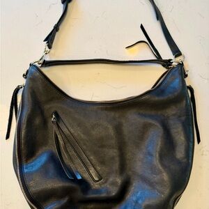 Vince Camuto Black Leather Hobo Bag